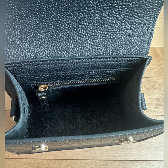 Mini Black Pebbled Leather Handbag - Picture 12 of 14